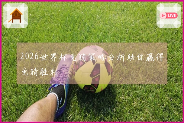 2026世界杯竞猜策略分析助你赢得竞猜胜利